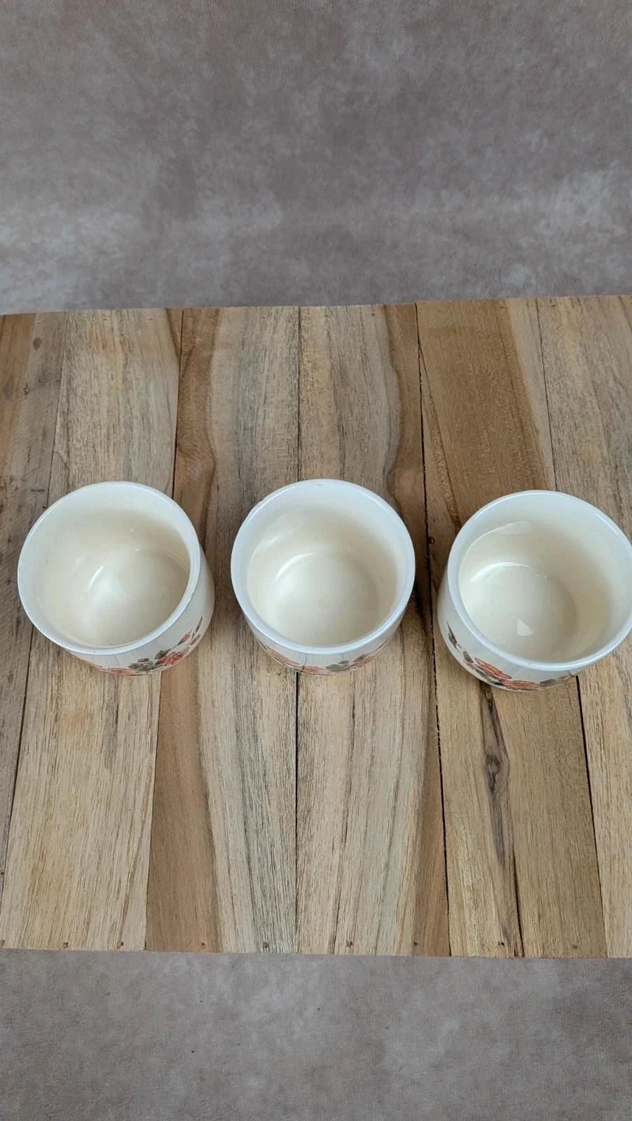 Lote de 3 tazas antiguas de cerámica con decoración floral – photo 6